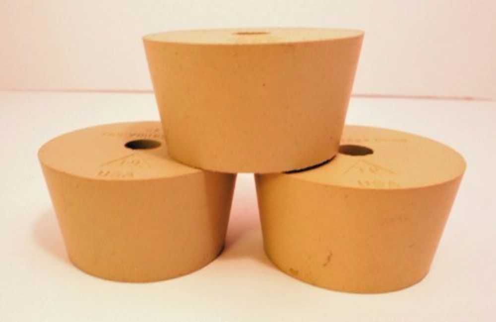 Drilled Rubber Stopper #10 Set of 3