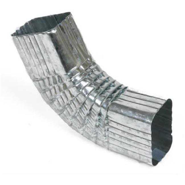 Amerimax Home Products 29265 2 x 3 in. Mill Finish Galvanized Steel Front Gutter Elbow, Style B