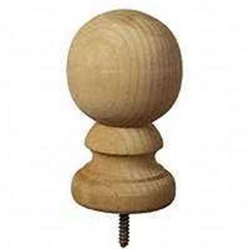 Marine Ornamental Tiffany Colonial Ball Post Top With Pressure Treated Base 5-1/4 in H, Pine, White