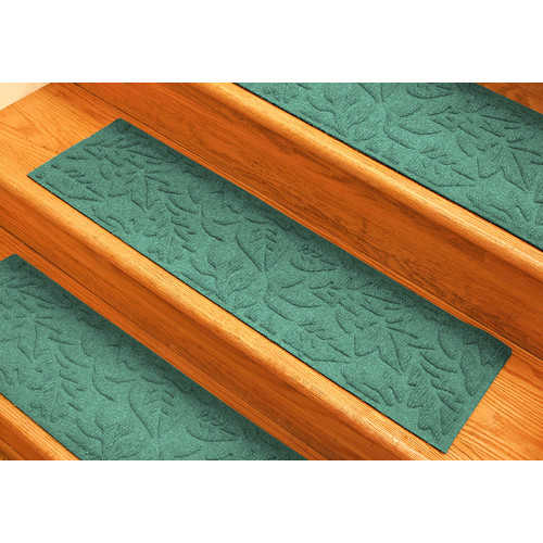 Bungalow Flooring Aqua Shield Aquamarine Fall Day Stair Tread (Set of 4)