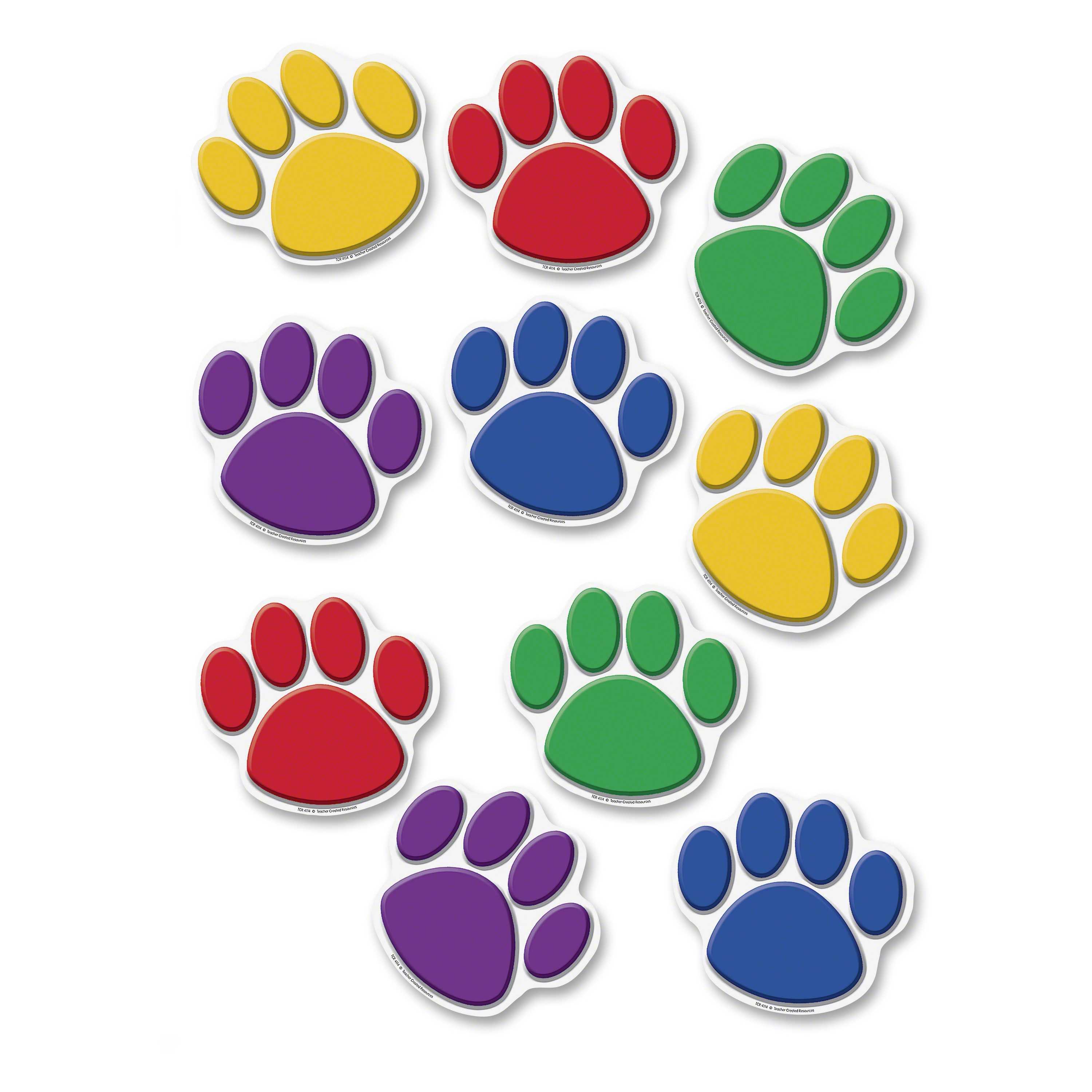 Teacher Created Resources Colorful Paw Prints Accent - 8.5' X 7' - Assorted (4114)