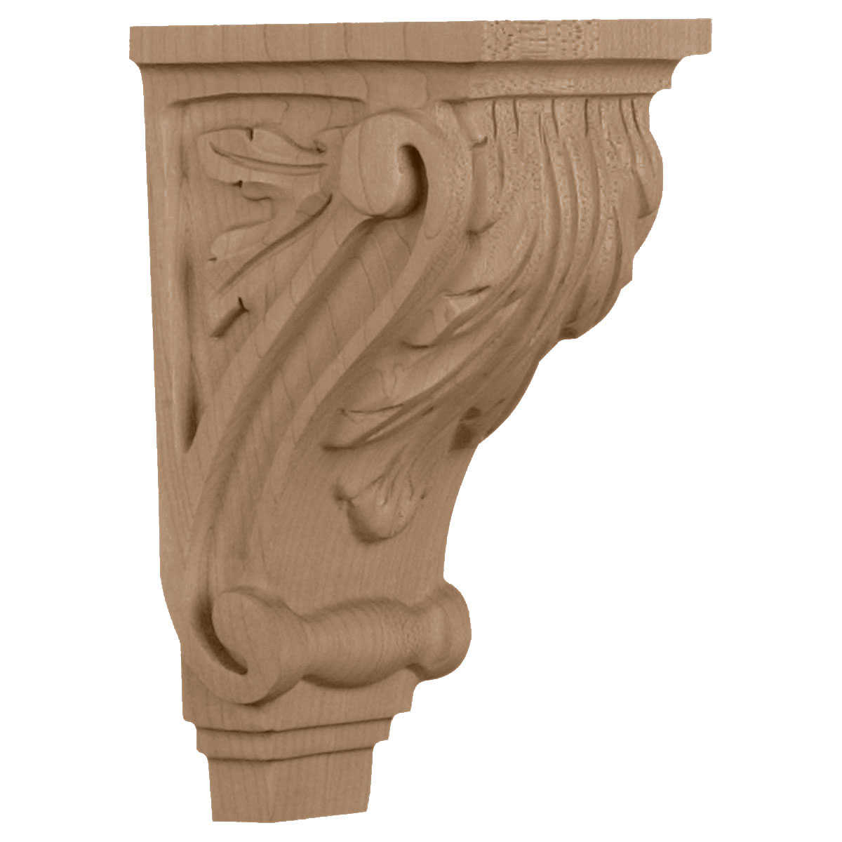 3 1/2'W x 4'D x 7'H, Small Acanthus Corbel, Maple