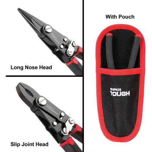 Hyper Tough 8' Dual Head Pliers with Pouch