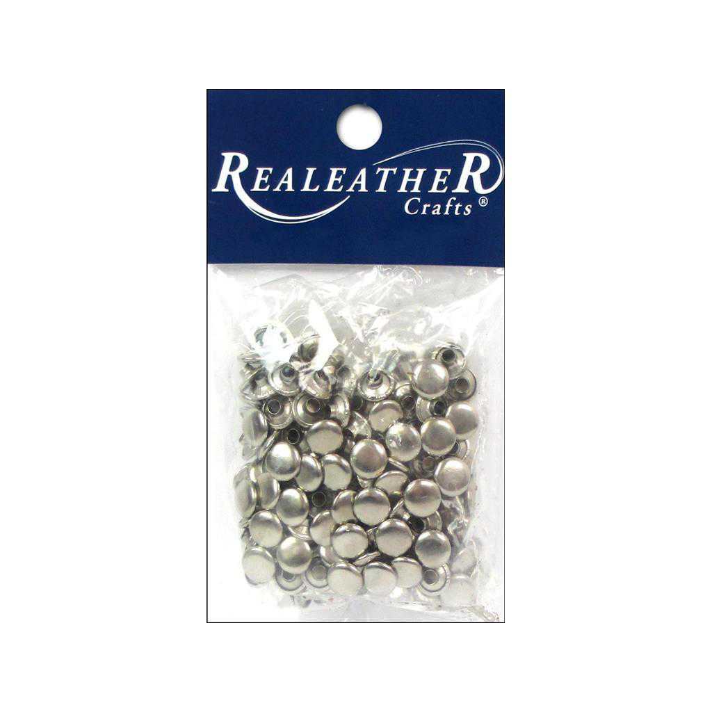 Realeather Crafts: Nickle Medium Rivets, 100 pieces