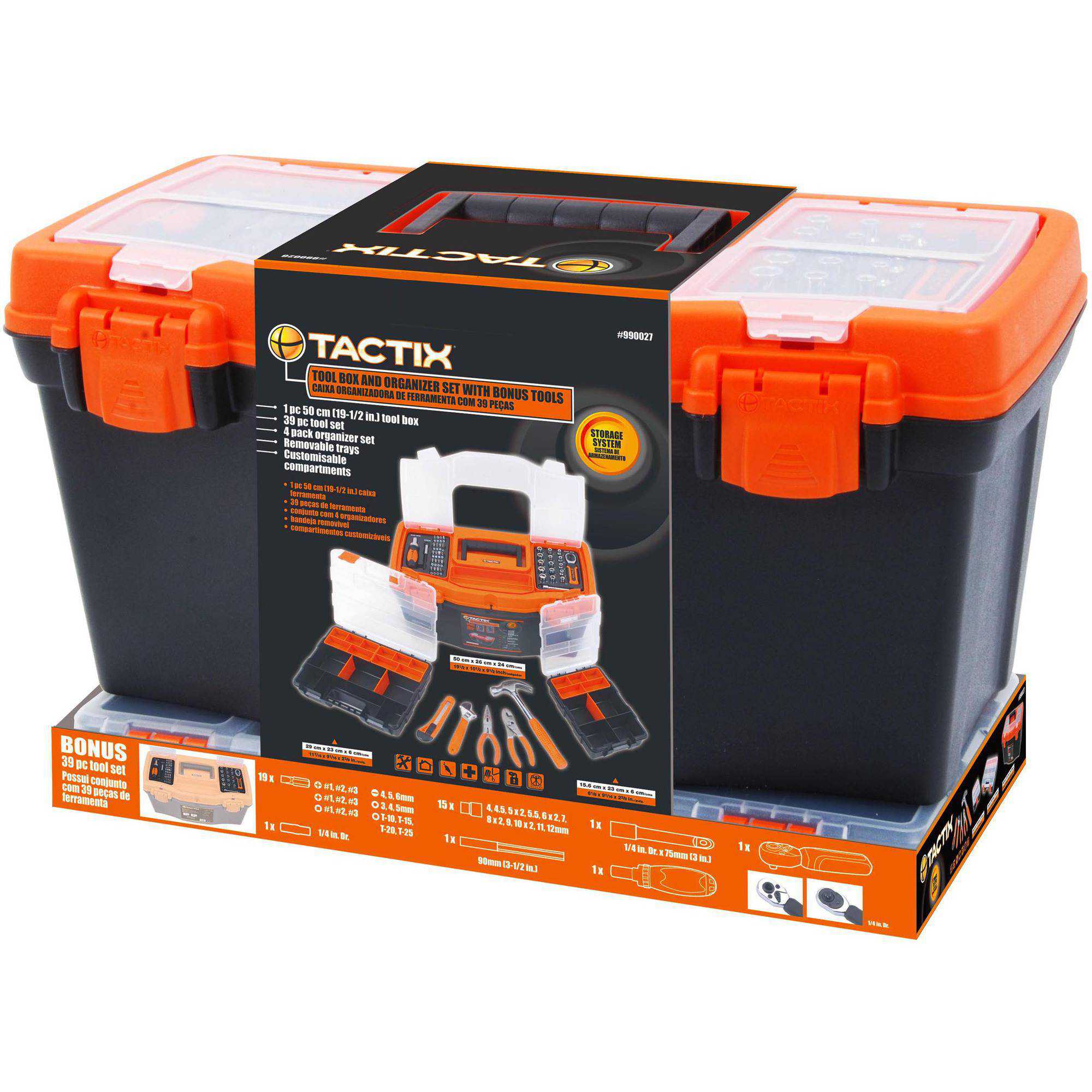 Tactix Toolbox with 47-Piece Tool Set