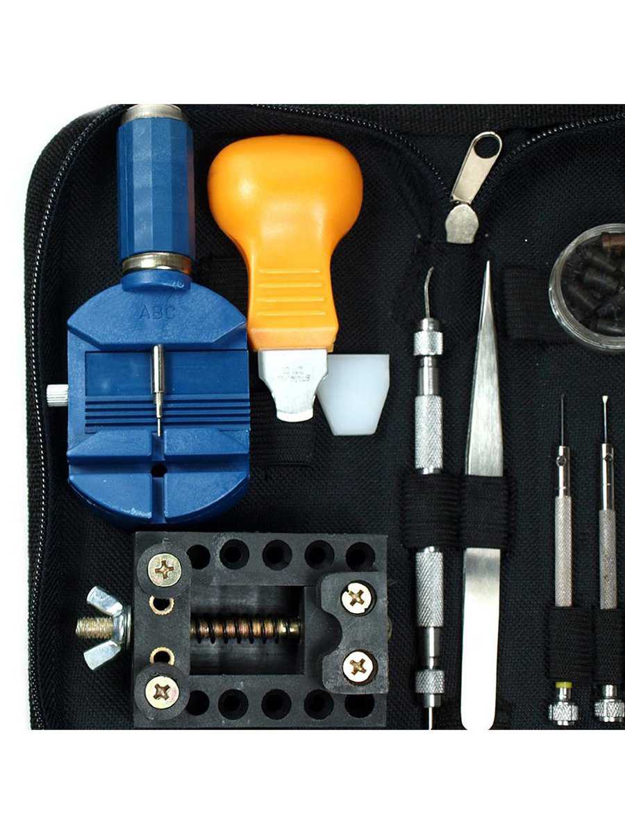Watch Repair Tool Kit Opener Link Remover Spring Bar Hammer with Carry Case
