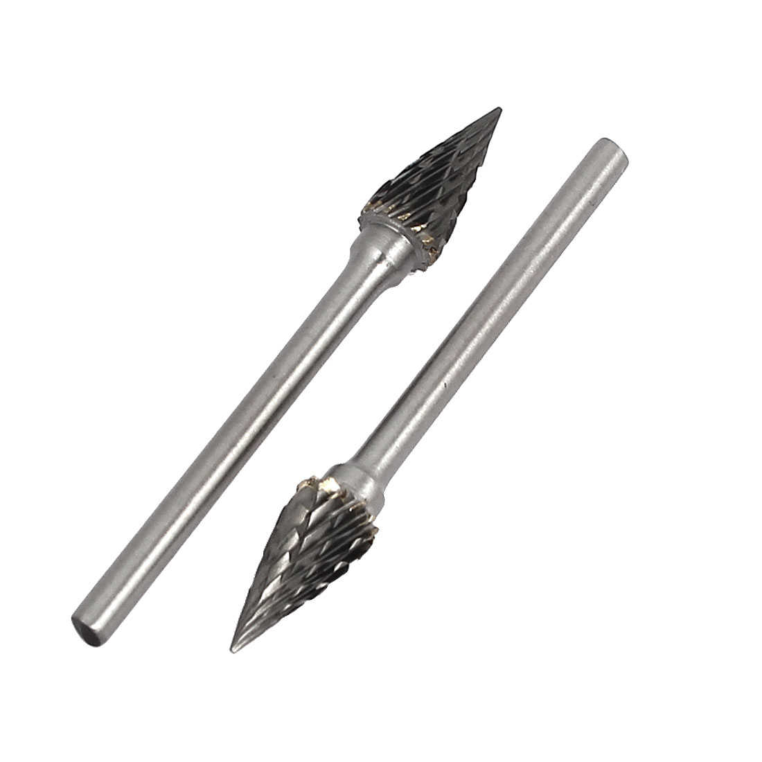 1/8' Shank Tungsten Carbide Double Cut Arc Pointed Nose Shaped Rotary File 2pcs