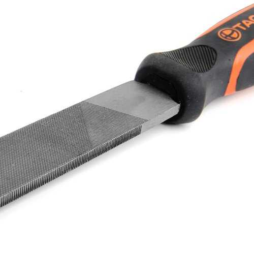 Tactix 300001 Flat File Steel, 200mm/8-Inch, Black/Orange