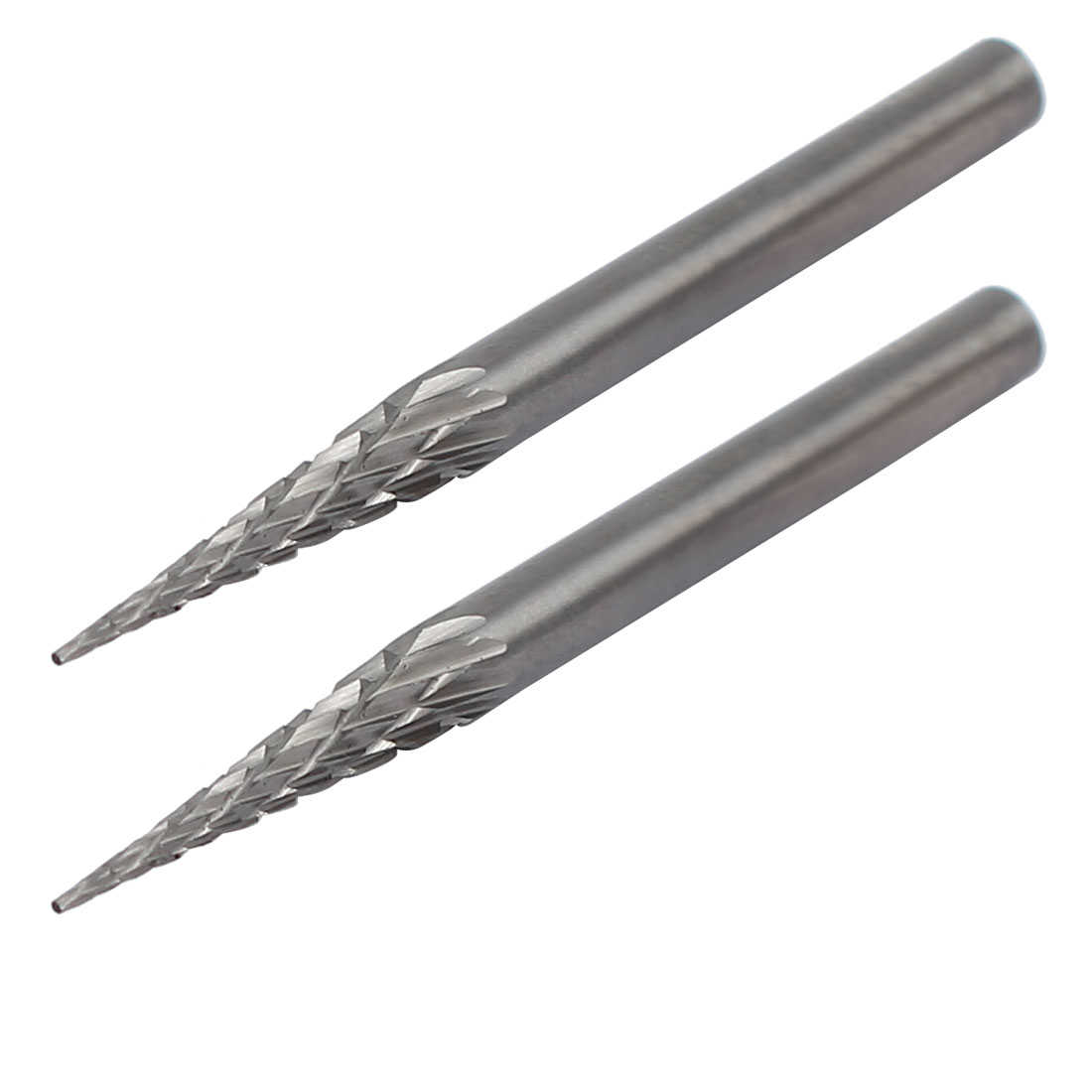 3mm Shank 3mm Dia Head Double Cut Arc Pointed Nose Shaped Rotary File 2pcs
