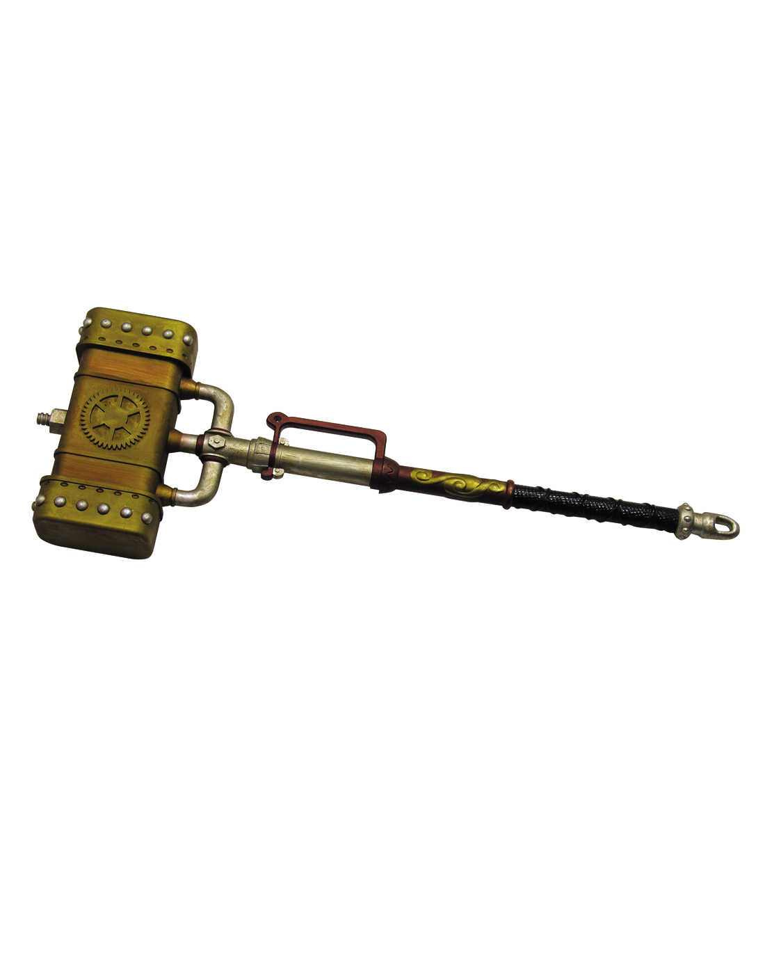 Forum Cosplay Steampunk Weapon Mallet Sledge Hammer, Gold Silver, 24.5'