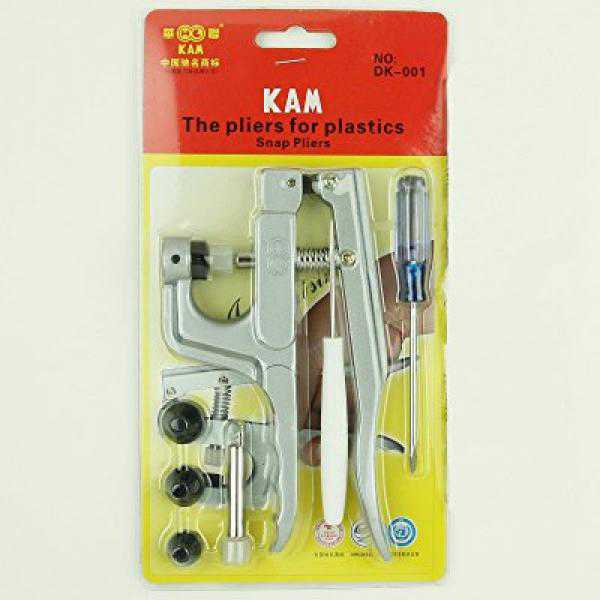 KAM Snap Press Plier Hand Setter Tool and 4 Dies Sizes (T3, T5, T8A and T8B) for KAM Plastic/Resin Snaps use to make Cloth Diapers/Bibs/Mama Pads/PUL and More