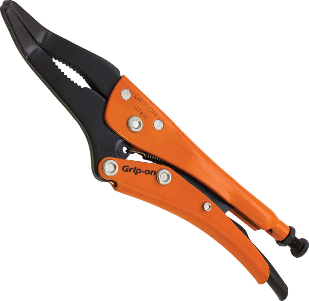 Grip-on GR127B10 Universal Locking 35-Degree Angled Long Nose Pliers - 10-Inch