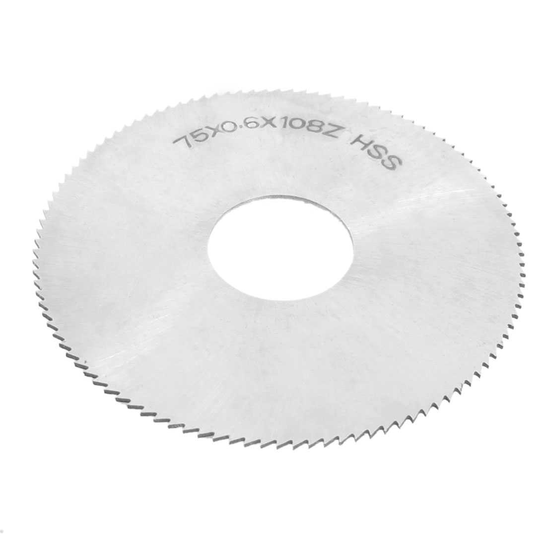 Unique Bargains 75mm Outer Diameter 0.6mm Thickness 22 Hole Dia HSS Slitting Saw 108 Teeth