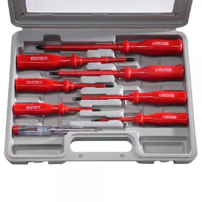 Felji 8-pc Insulated Electricians Screwdriver and Mains Tester Set