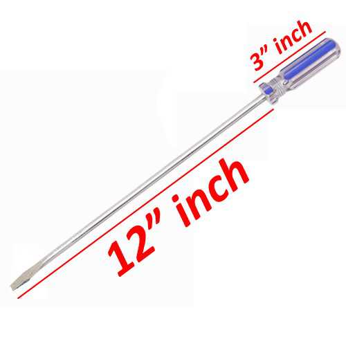 Wideskall 12' inch Extra Long 1/4' inch Flat Slotted Screwdriver