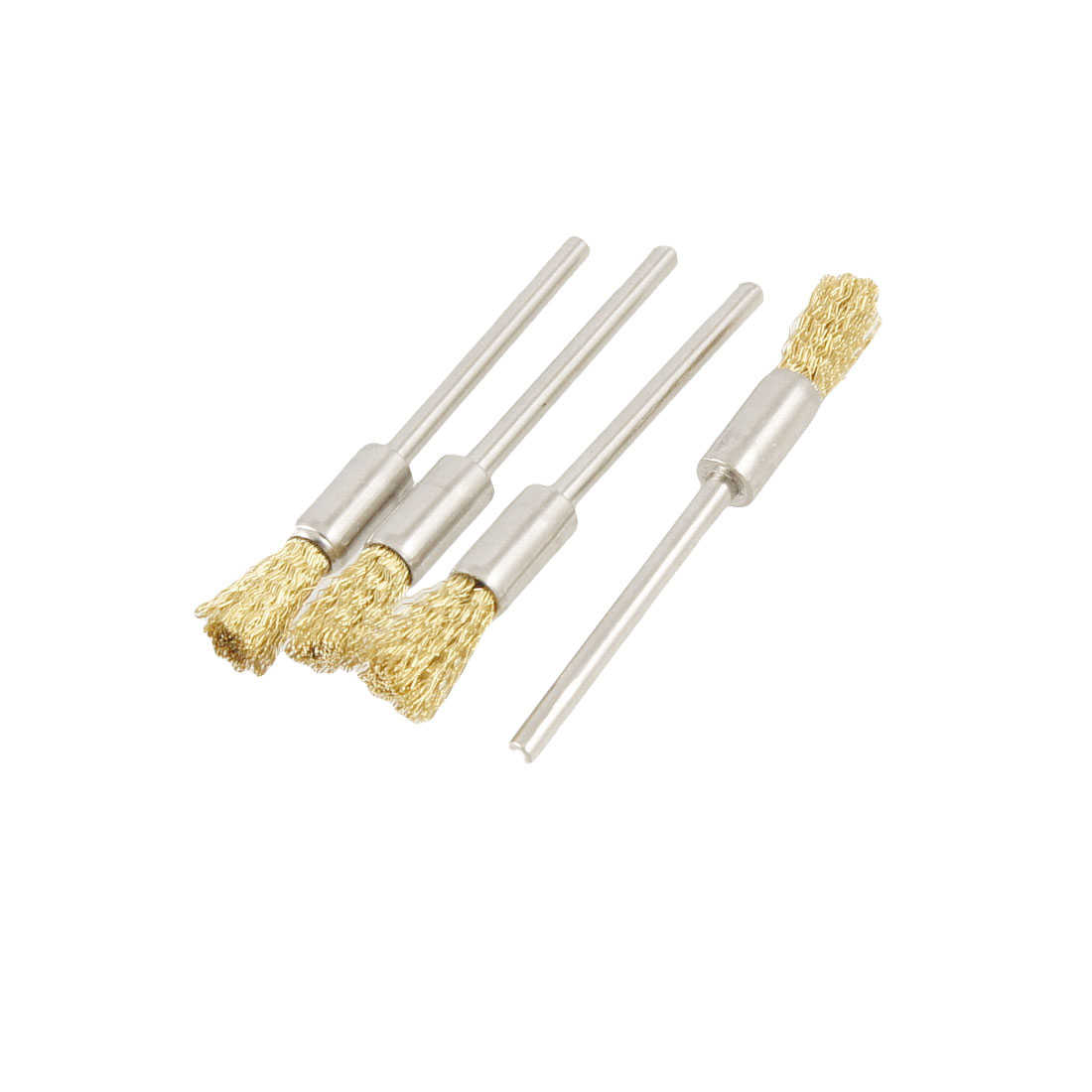 Unique Bargains 2 Pairs Gold Tone 2.4mm Dia Shank Rotary Die Grinder Tool Wire Pencil Brushes