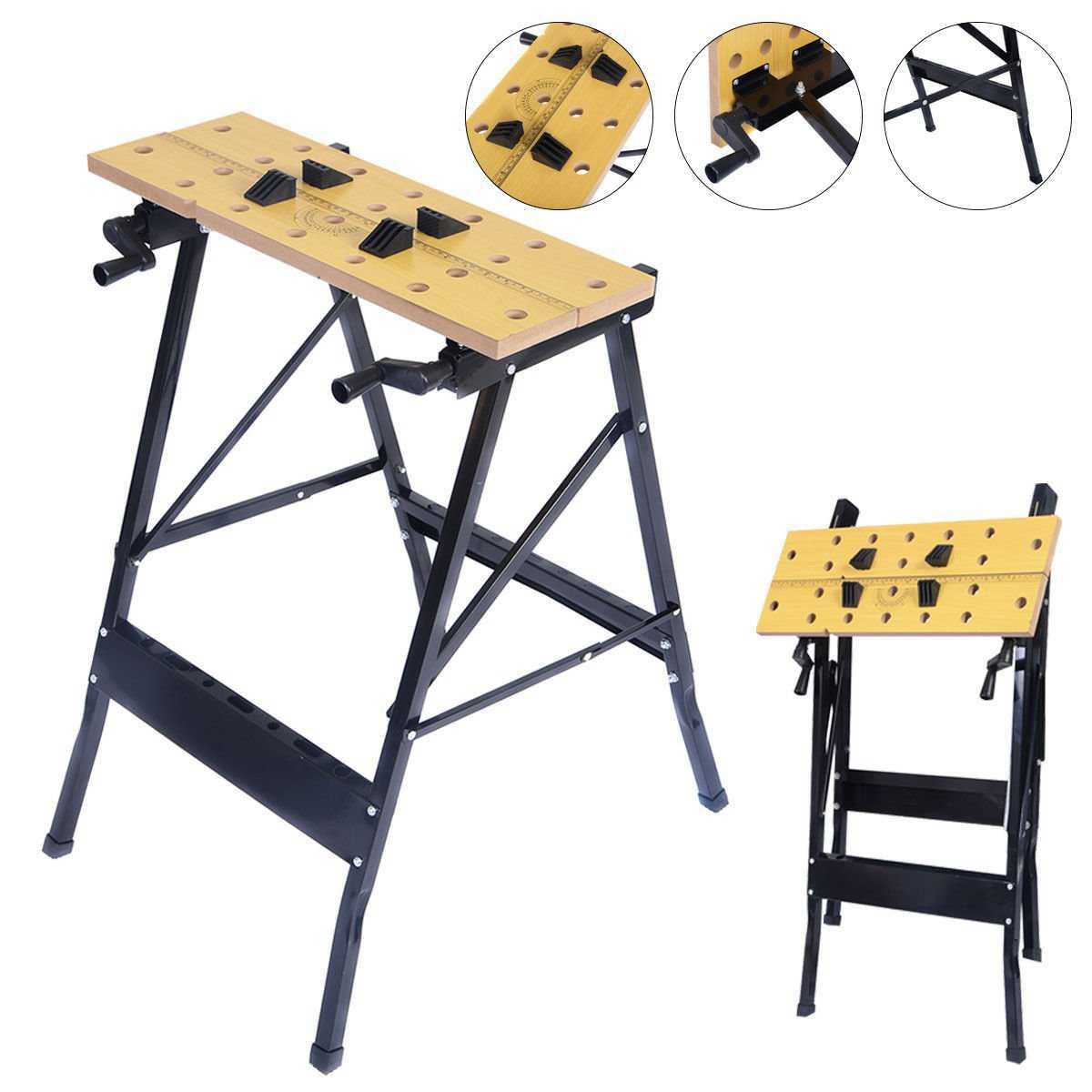 Uenjoy Folding Portable Work Bench Table Tool Garage Repair Workshop