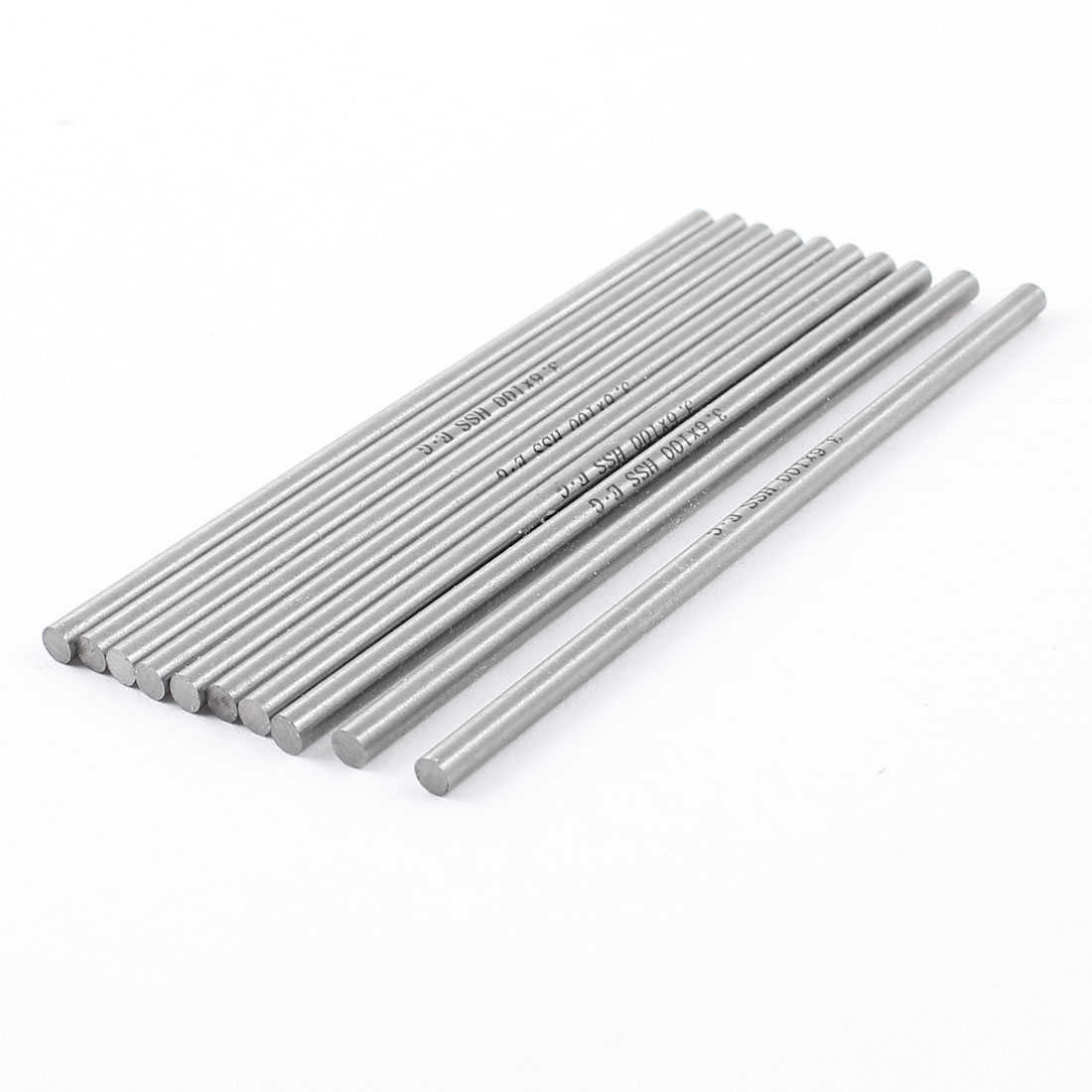 Unique Bargains 10 Pcs 3.6mm x 100mm HSS Grooving Tool Round Turning Lathe Bars Silver Gray