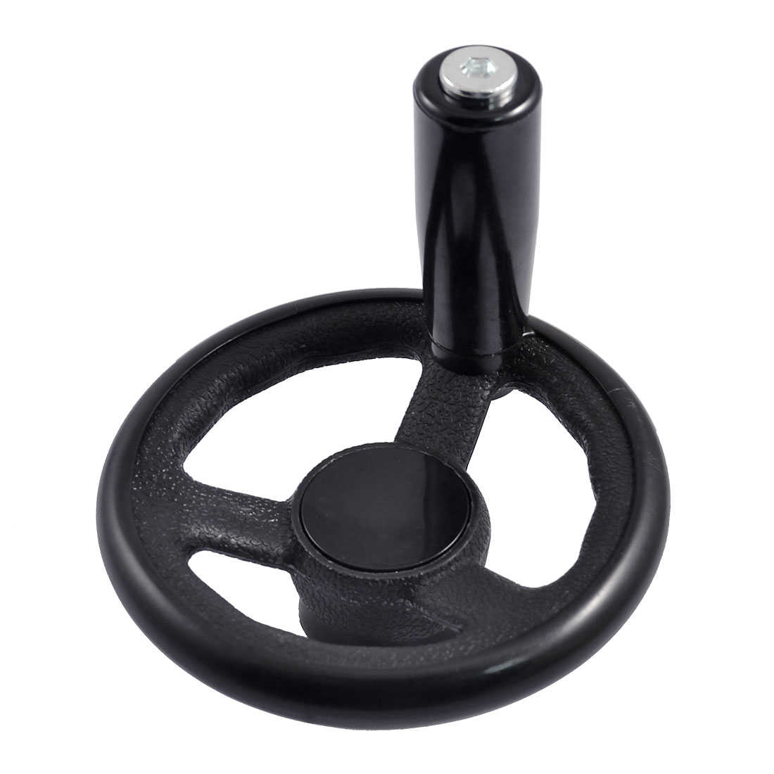 Unique Bargains Black Milling Machine Lathe 100mm Diameter Spoked Hand Wheel