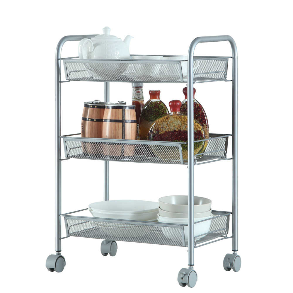 Ktaxon Shelving Rack 3 Tier Shelves Rolling Kitchen Pantry Storage Utility Cart,On Wheels
