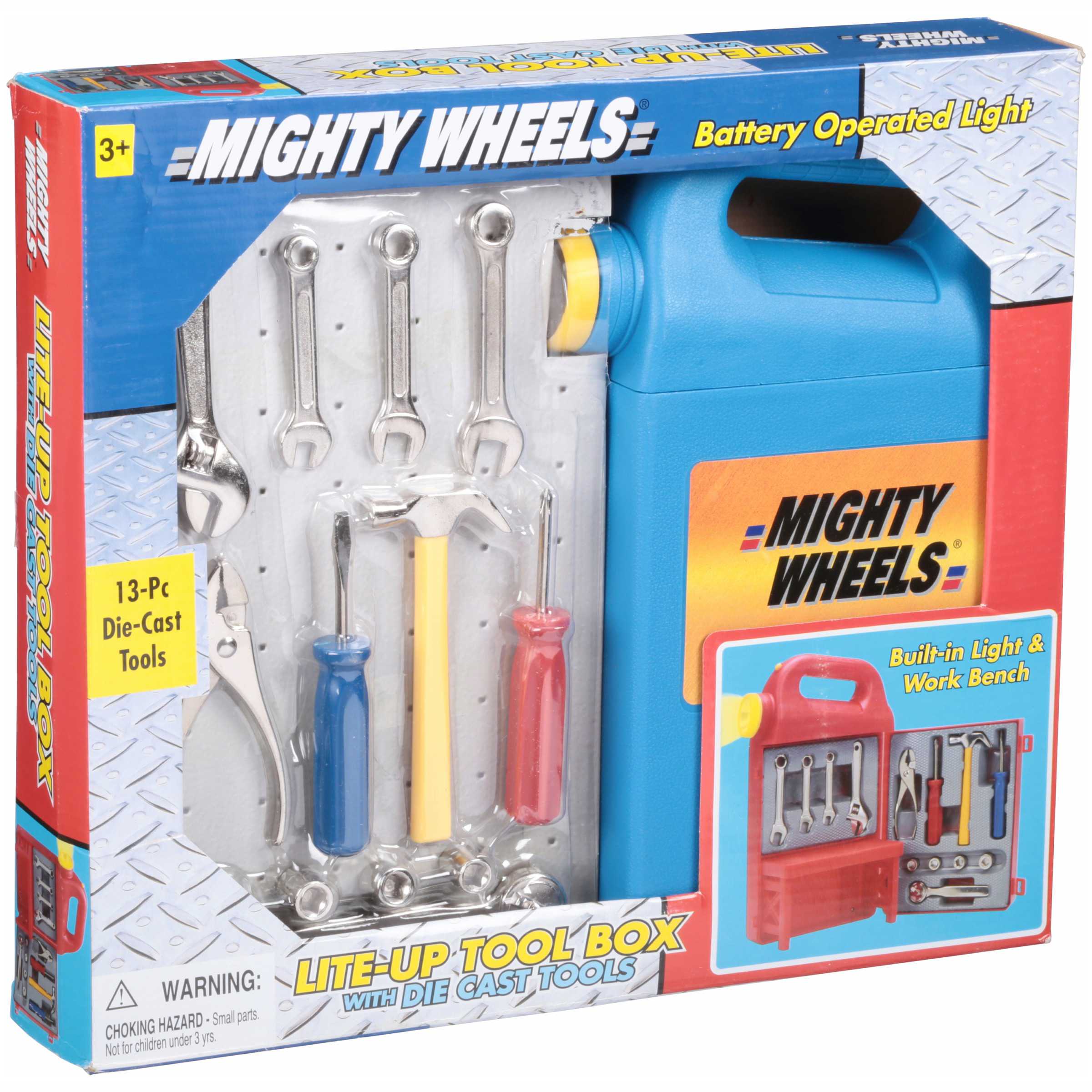 Mighty Wheels Light-Up Tool Box with Die-Cast Tools 14 pc Box
